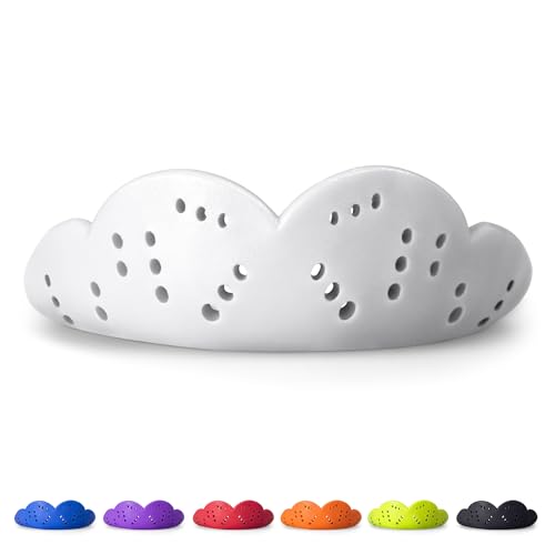 SISU Max Mouthguard Snow White - 50% Stronger Maximum Protection for Rugby MMA Boxing Lacrosse Football Hockey High-Impact Sports - Adult Fit Remoldable Up to 20 Times Works for Braces