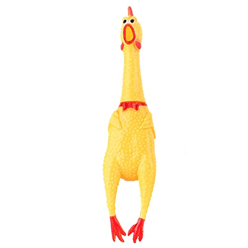 ZJchao Juguete de Pollo de Goma, Amarillo para el Estrés Que Grita Pollo con Falso para Adultos Niños (S)