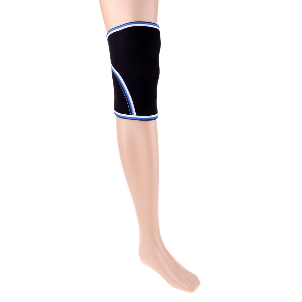 Ginocchiere in Neoprene da 7 mm per Supporto Ginocchio, Training, Sollevamento Pesi, Basket - Blu, XL