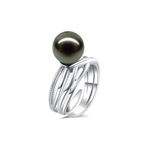 Tahitian Black Pearl Ring - Women's Fine Jewelry for Wife, Mom - Wedding, Birthday, Anniversary, Mother's Day, Christmas, Valentine's Day Gift