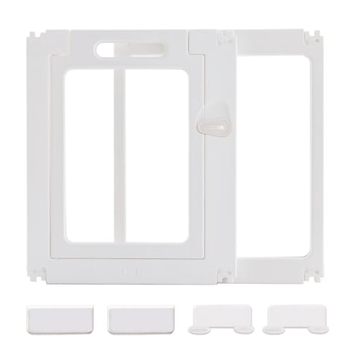 Image of Clear Acrylic Dog Playpen Indoor, Puppy Cat Small Pet Play Pen, Pet Cat Playpen for Rabbits, Dog Fence Crate Kennel Whelping Cage (O Series, 24 inch, White, Door + Panel)