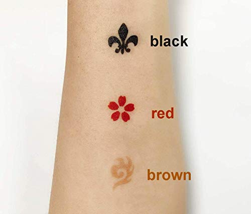 Charmark Temporary Tattoo Kit Temporary Painting Kit With 84 Pcs Stickers Stencils Full Painting Kit 4 Bottles #TOP2