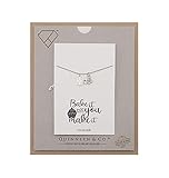 QUINNLYN & CO. Gifts for Mom Measuring Spoons Pendant Necklace For Bakers, Funny Baking Pun Quote Card, Stainless Steel, 16 inches to 18 inches