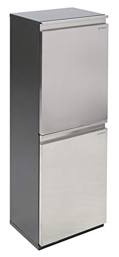 ARREGUI Vario CR205 Abfalleimer/Mülleimer aus Edelstahl, Mülltrennsystem mit 2 entnehmbaren Inneneimern aus Kunststoff mit Griff, 2 x 16L (32L), anthrazit/dunkelgrau und Edelstahl, 89,5 x 31,6 x 25 cm - Image 3