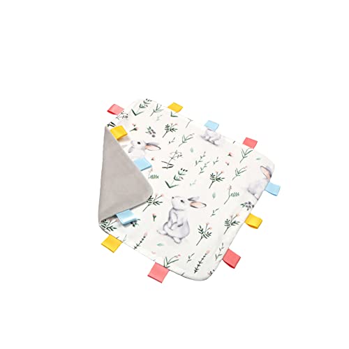 Couverture de sécurité douce au toucher pour bébé avec rubans et étiquette - Couverture de sécurité pour nouveau-nés, garçons et filles (lapin) Cover