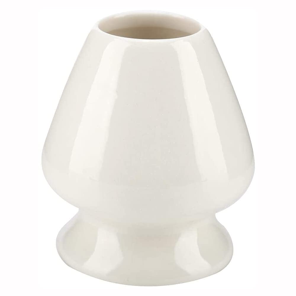 Ancllo White Matcha Whisk Stand Ceramic For Bamboo Matcha Chasen For Tea Set Accessories (White)