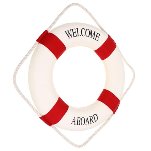 ULTECHNOVO Rettungsring Wanddeko Rot Deko Nordic Mediterraner Stil...