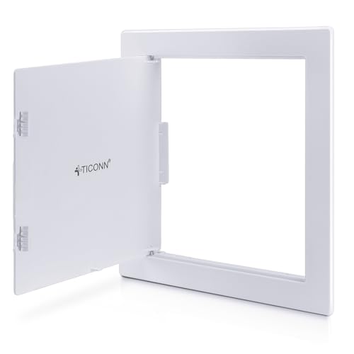TICONN Access Panel for Drywall, 12 x 12 Inch ABS Plastic Wall Hole Cover Access Doors, Easy Install Plumbing Wall Panel for Drywall, Ceiling, Wiring and Cables