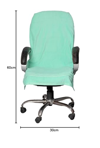 Image of ROMAN HOME Cotton Office boss Chair Towel Soft for 400 GSM - Super Soft Office Chair Towel with Tie Knot 30 X 60 INC. PAK of 1 (1, mani Green)