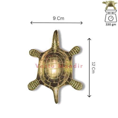 Image of Big Brass Turtle Idol, Vastu Remedy for Luck & Protection (330 g)