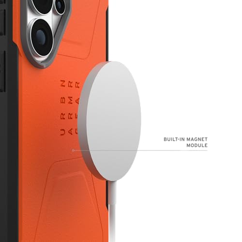 Image of Urban Armor Gear UAG Designed for Galaxy S26 Ultra 5G Case, Civilian - Compatible with Magnetic Charging Anti-Slip Rugged Military Drop Tested Protective Cover - Orange