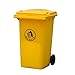 LSHWHT Cestini per la Carta Pattumiera Gialla 100L, Scatola di Raccolta dei rifiuti Medica a Ruote addensate ad Alta capacità di plastica all'aperto HeWHui (Color : Yellow, Size : 100L)