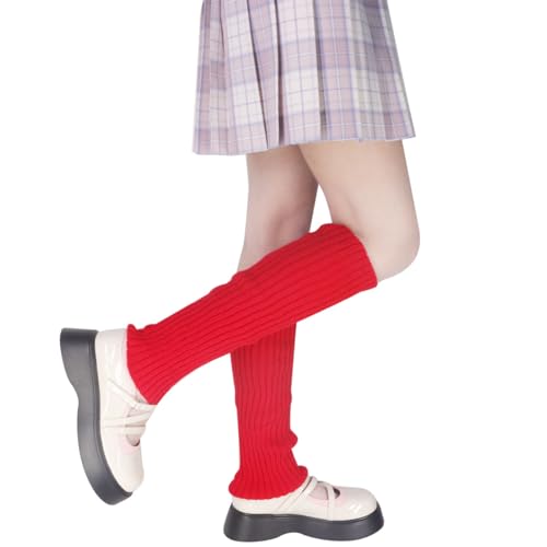 Image of FZBNSRKO Women Girls 80s Knit Leg Warmers Ribbed Long Leg Warmers for Party Sports Accessories
