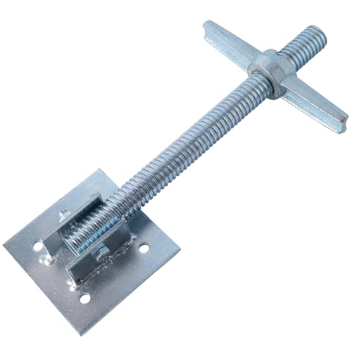 Image of 4 Pack Adjustable Leveling Scaffold Jacks, 6000 Lbs Load Capacity, Swivel Screw Jacks with Base Plate for Baker-Style Scaffolding