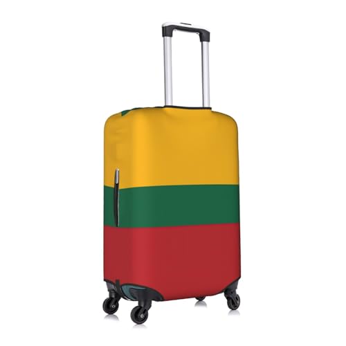Flag Of Lithuania Print Travel Elastic Suitcase Luggage Baggage Cover Protector, Washable And Anti-Scratch3