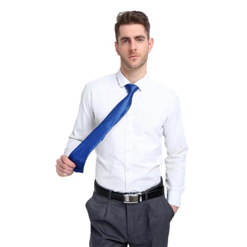 Image of Hi-Tie Mens Plaid Ties Classic Paisley Necktie with Handkerchief Cufflinks Set Business Stripe Tie