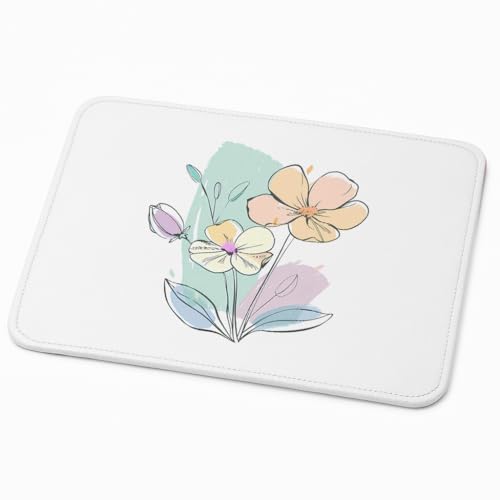 Image of Mouse Pad for Laptop & Desktop | 9x7 Inch Anti-Fray Stitched Edges | Non-Slip Rubber Base | Desk Setup Accessory for Students, Gamers & Professionals (Flowers)