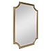 Kate and Laurel Hogan Wood Framed Wall Accent Mirror with Scalloped Corners, 24x36 Inches, Gold