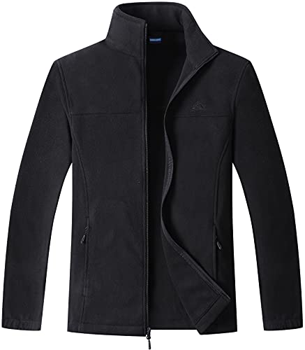 GIMECEN Men's Lightweight Full Zip Soft Polar Fleece Jacket Outdoor Recreation Coat With Zipper Pockets