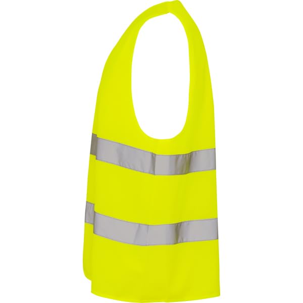C&P Chaleco personalizadop alta visibilidad de cuello pico Con dos cintas reflectantes en pecho y espalda Cierre de velcro ajustable (Amarillo) Pack de 20