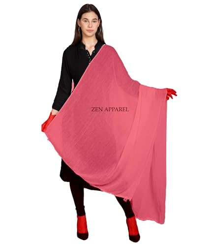 Image of Zen Women's Solid Premium Cotton Dupatta 2.25 Meters 100% Pure Cotton