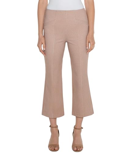 Liverpool Women's Stella Kick Flare Mid-Rise Check Printed Ponte 25