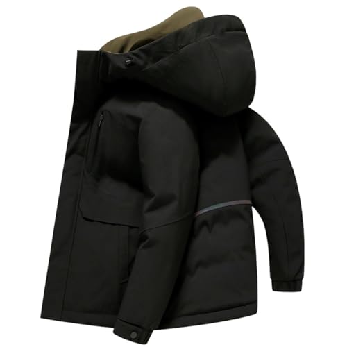Manteau d'hiver homme chaud et classique avec capuche élégante