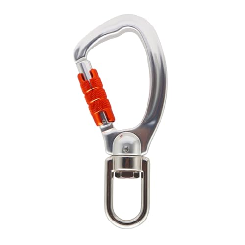 Mosquetón – Mosquetón de resorte de aluminio, versátil equipo giratorio de 360 grados para exteriores, clips de bloqueo automático para camping, senderismo, trekking, escalada, aire libre