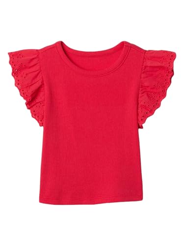 GAP Baby-Girls Ruffle Ribbed Tee Slipper Red 12-18M