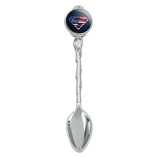 Superman USA American Flag Shield Logo Novelty Collectible Demitasse Tea Coffee Spoon