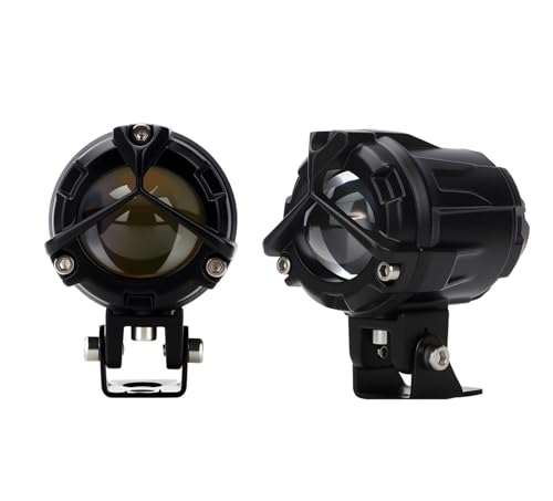 Phare antibrouillard moto LED stroboscopique bicolore feux additionnels étanches 12V