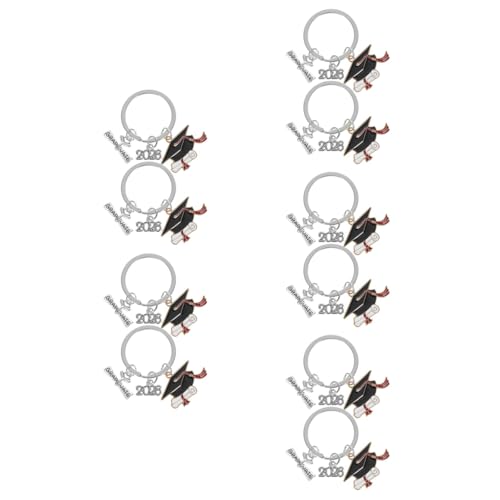 LOGOFUN 10PCS Graduation Keychain Class of 2026 Bachelor Cap Keyring Inspirational Keepsake Backpack Charm for Funny Senior Grad Gift