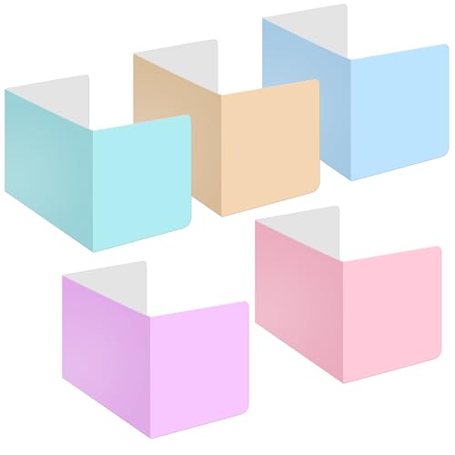 GOMETY Lot de 5 séparateurs de bureau - 40 × 30 × 30 cm - Couleur macaron portable - Brise-vue - Pour école, bureau, bibliothèque, école primaire, bureau...