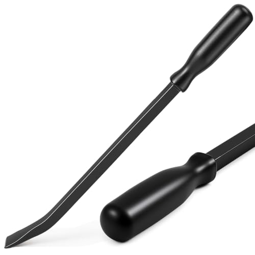 Image of 12 Inch Non-metal Striking Cap Pry Bar Long Heavy Duty Pry Bar with Mechanic's Handle for Positioning Aligning Prying Iron Worker Tools (Black)