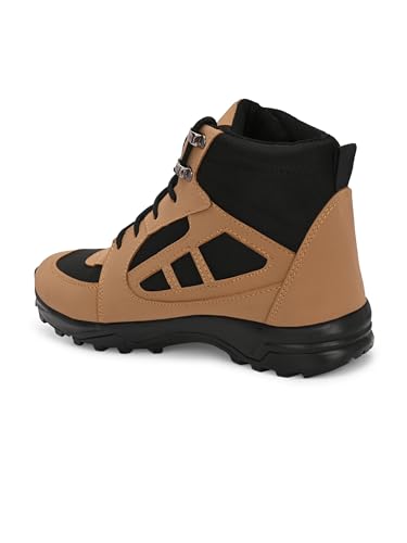 Image of Leo Fitness Waterproof Outdoor Trekking Boots | Black Hiking Boots with Cushioned Footbed, Anti-Slip Rubber Sole