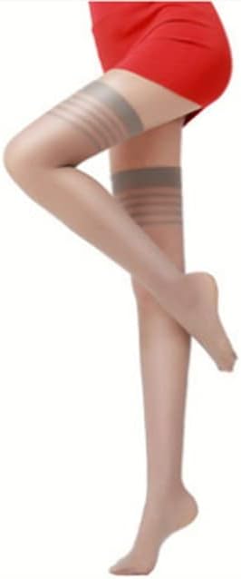 Stockings Glossy Transparent Thigh High Non-Slip Sexy Underwear Silk Stocking Ultra-Thin,Grijs-A