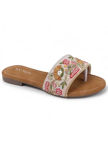 Image of Women's and Girls Flat Slipper Light weight Comfortable Soft TPR Sole Slip-On Casual Sandals Footwear for Office Casual 1 Pair