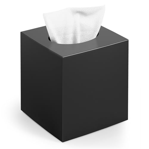 Tissue Box Cover, Square Modern Facial Acrylic Tissue Holder Napkin Dispenser Accessories for...