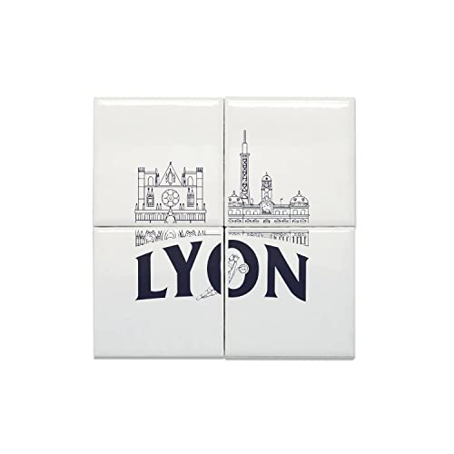 Carreaux céramique Lyon souvenir de France art mural décoratif minimaliste