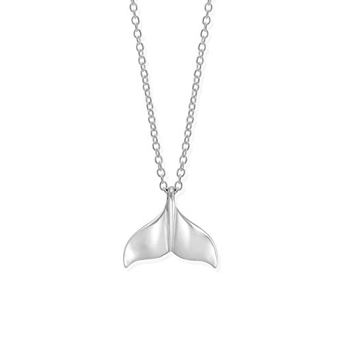 Boma Jewelry Sterling Silver Whale Tail Animal Pendant Necklace, 18 Inches