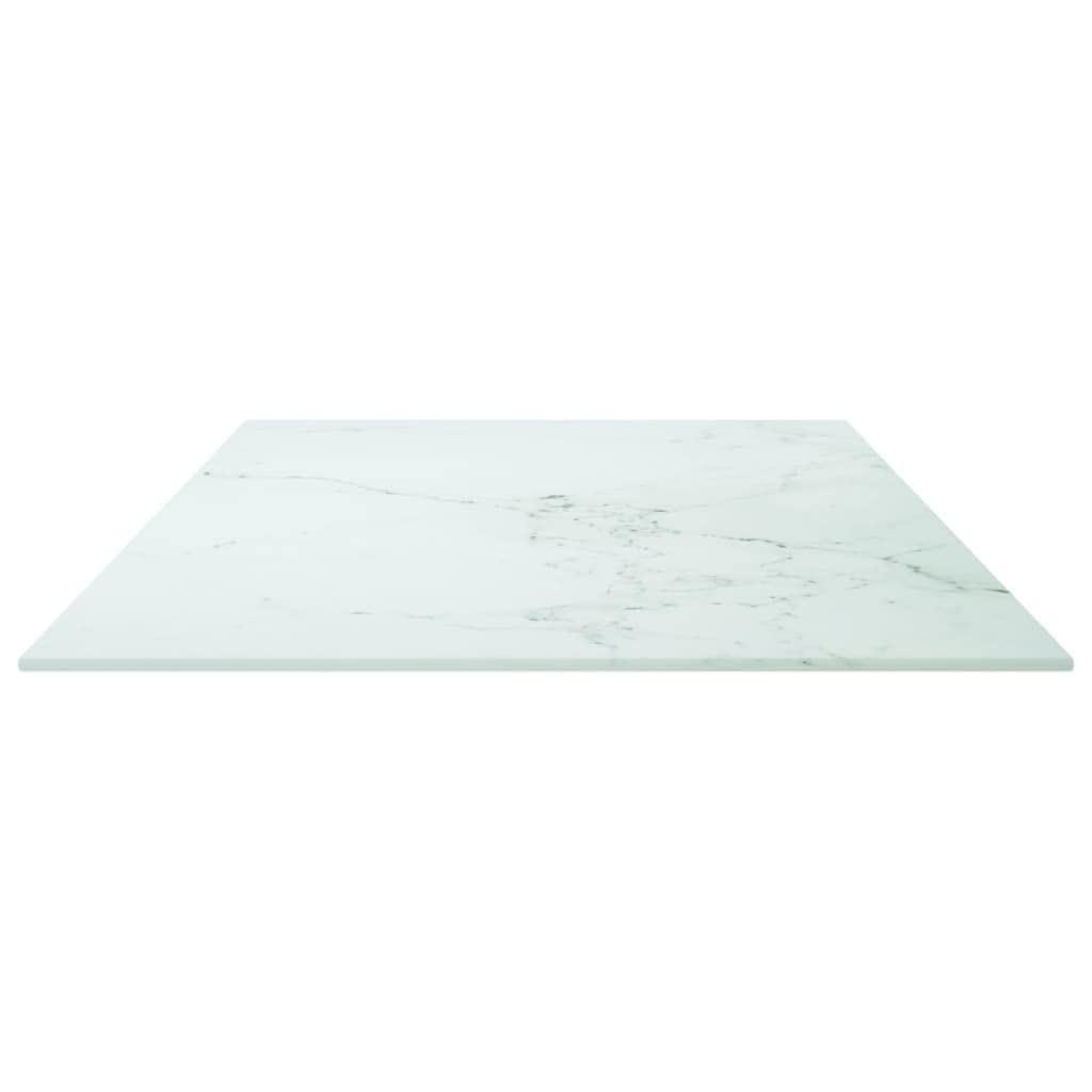 Bandeja de cristal templado (100 x 50 cm, color blanco, aspecto mármol, para sofá, oficina, sala de estar, dormitorio, pasillo