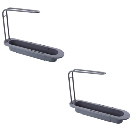 Cabilock 2 Piezas Estante De Almacenamiento para Fregadero Soporte De Esponja Hundir Fregadero Organizador Escurridor De Fregadero De Cocina El Secado Encimera Páginas Grey