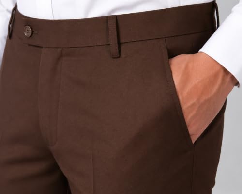Image of Men's Slim Fit Formal Trousers | Office & Business Wear | Men's Solid Formal Pants (256)