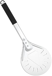 G.a HOMEFAVOR Perforated Turning Pizza Peel, 7 Inch Aluminum Pizza Paddle with Non-Slip Heat Resistant Handle, Pizza Shovel for Homemade Pizzas Bread