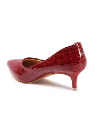 Image of Carlton London Women Stylish Slipon Pump Shoes with Stiletto Heels, Pointed Toe I Perfect for Office, Party and Formal Occassions