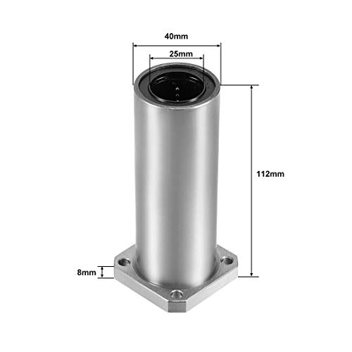 Hipicco H202122915 Linear Ball Bearings, Lmk25Luu 25Mm Square Flange Linear Motion Bushing Double Side Rubber Sealed For 25Mm Linear Shaft Cnc Machine 3D Printer 2 Pack thumb #2