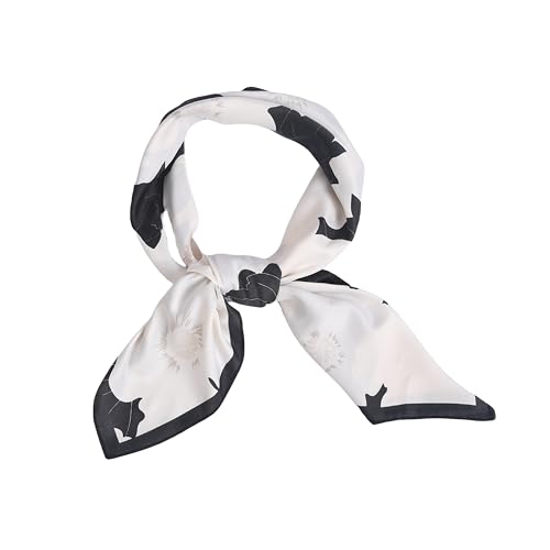 JN&LULU Women's satin square scarf Fashion pattern large hair scarf wrap headscarf 35" x 35"2