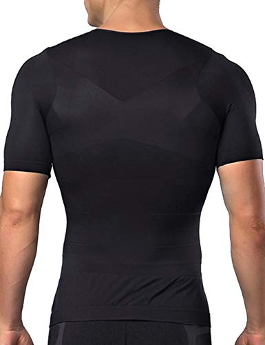 NonEcho Mens Slimming Body Shaper Seamless Compression Shirt Tummy Control Slimmer Shapewear Gynecomastia Undershirt2