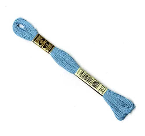 Image of DMC 117-807 6 Strand Embroidery Cotton Floss, Peacock Blue, 8.7-Yard