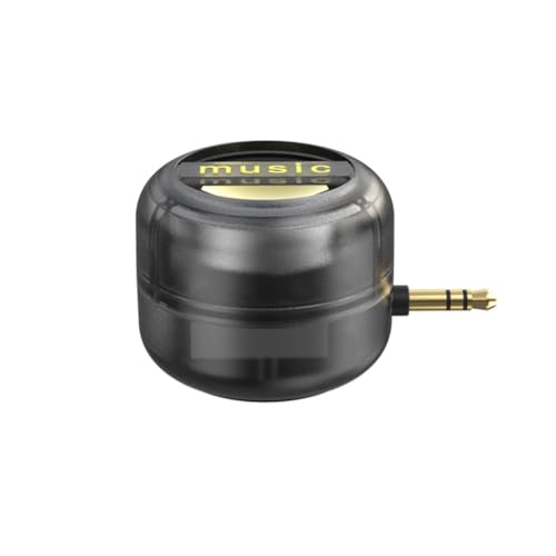 Pesfehhy Mini Altavoz Portátil Caja de Sonido Universal de 3,5 mm Amplificador de Altavoz para Teléfono Móvil Altavoces Externos con Cable Negro Transparente